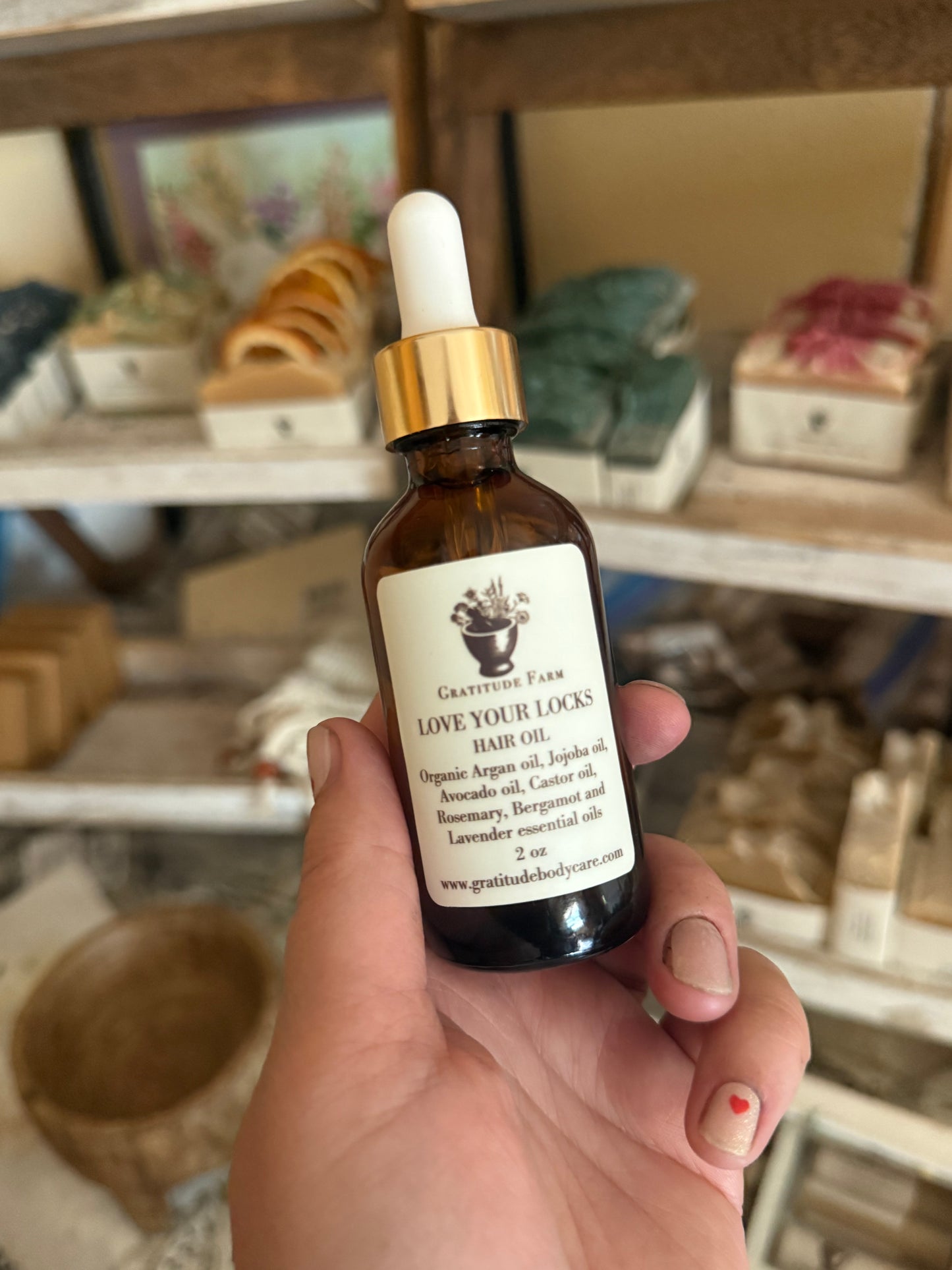 Love Your Locks Hair Oil — Nourishing Rosemary, Argan & Jojoba Blend | Gratitude Farm