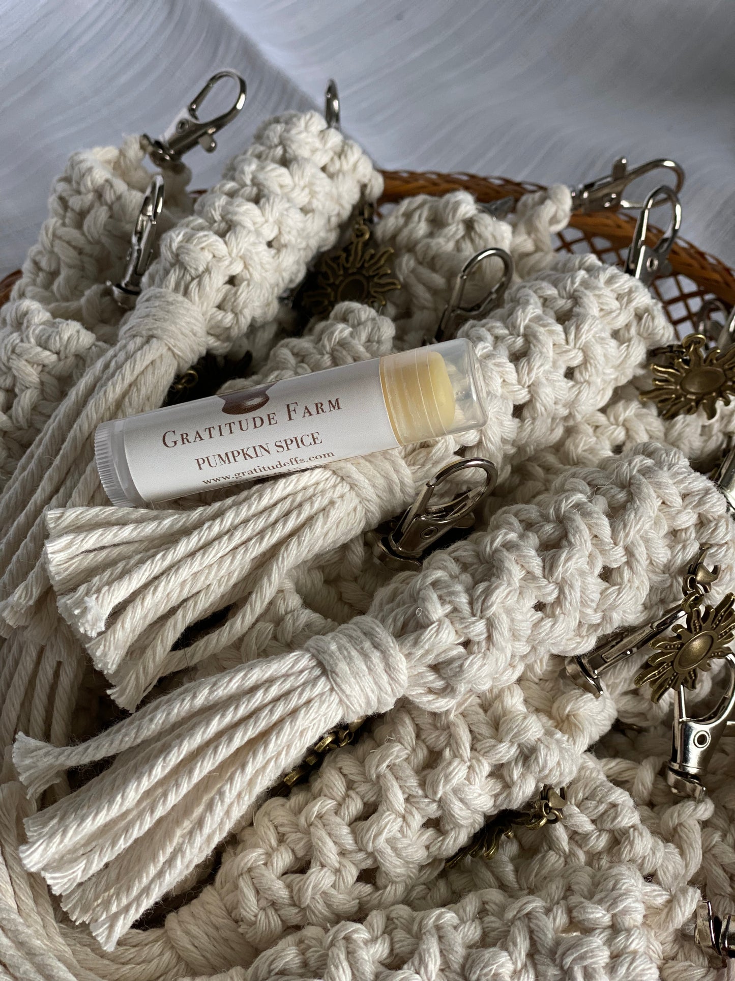 Handmade Macrame Lip Balm Clip